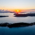 Aerial view of Daydream Island in the Whitsundays archipelago